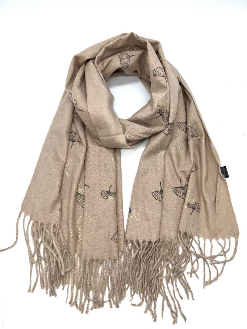 LINETA – wholesale Slöja - Dam – HH-191 Gingko förgylld halsduk9