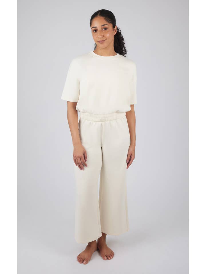 90 Degree by Reflex - Wholesale Lounge Set - Women's - Women's Scuba Crew Neck Top and Wide Pant - 2 PC SET