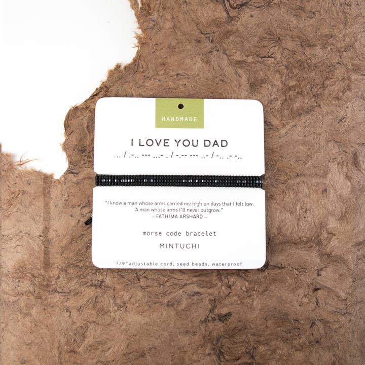 Armband „I love you Dad“ in Morsecode, schwarz für den Großhandel von MINTUCHI