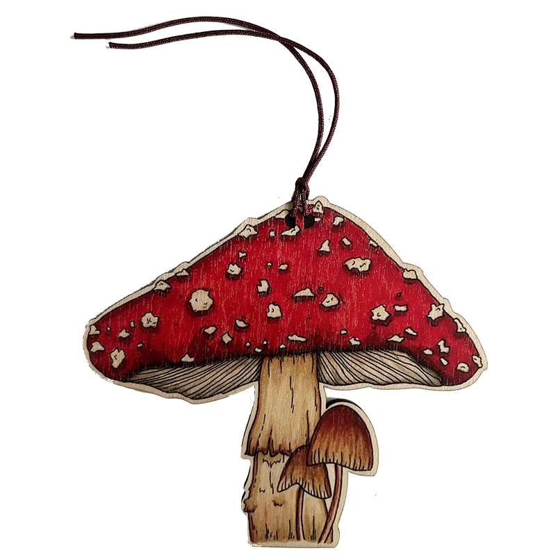 Fearless Flamingo – wholesale Ornament – Red Toadstool wooden Christmas tree decoration | Eco 3