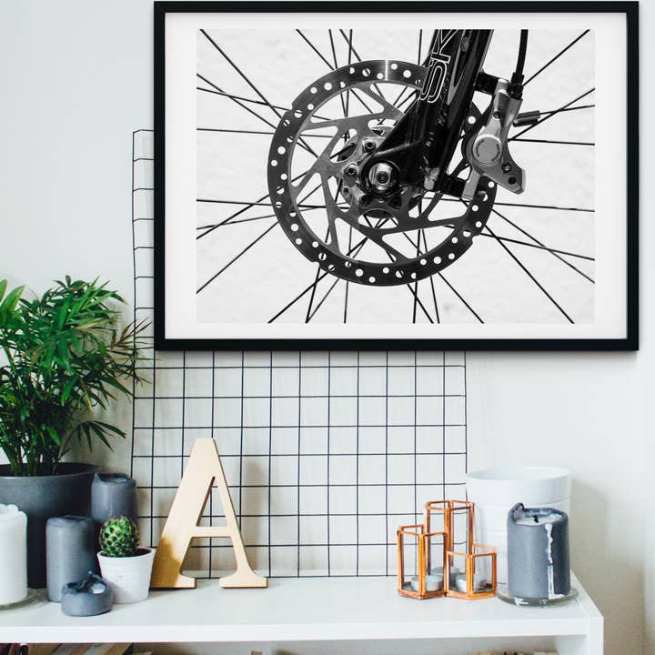 Framed Minimal Bicycle Photography Print for wholesale by Lelloliving