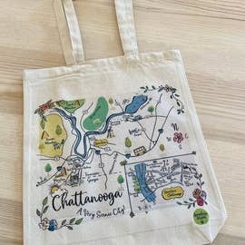 Chattanooga TN Cotton Canvas Tote Bag for wholesale by Gooseberry Designs