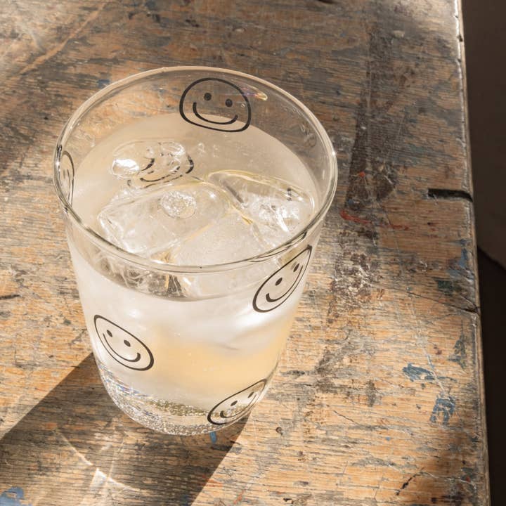 Eulenschnitt - Wholesale Drinking Glass/Cup - Black smileys drinking glass (VE = 6 pcs)2