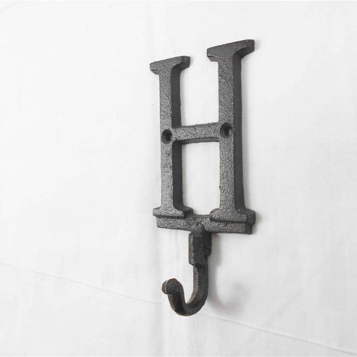 Hampton Ironworks - Wholesale Muurhaak - Gietijzeren Letter H Alfabet wandhaak 6"