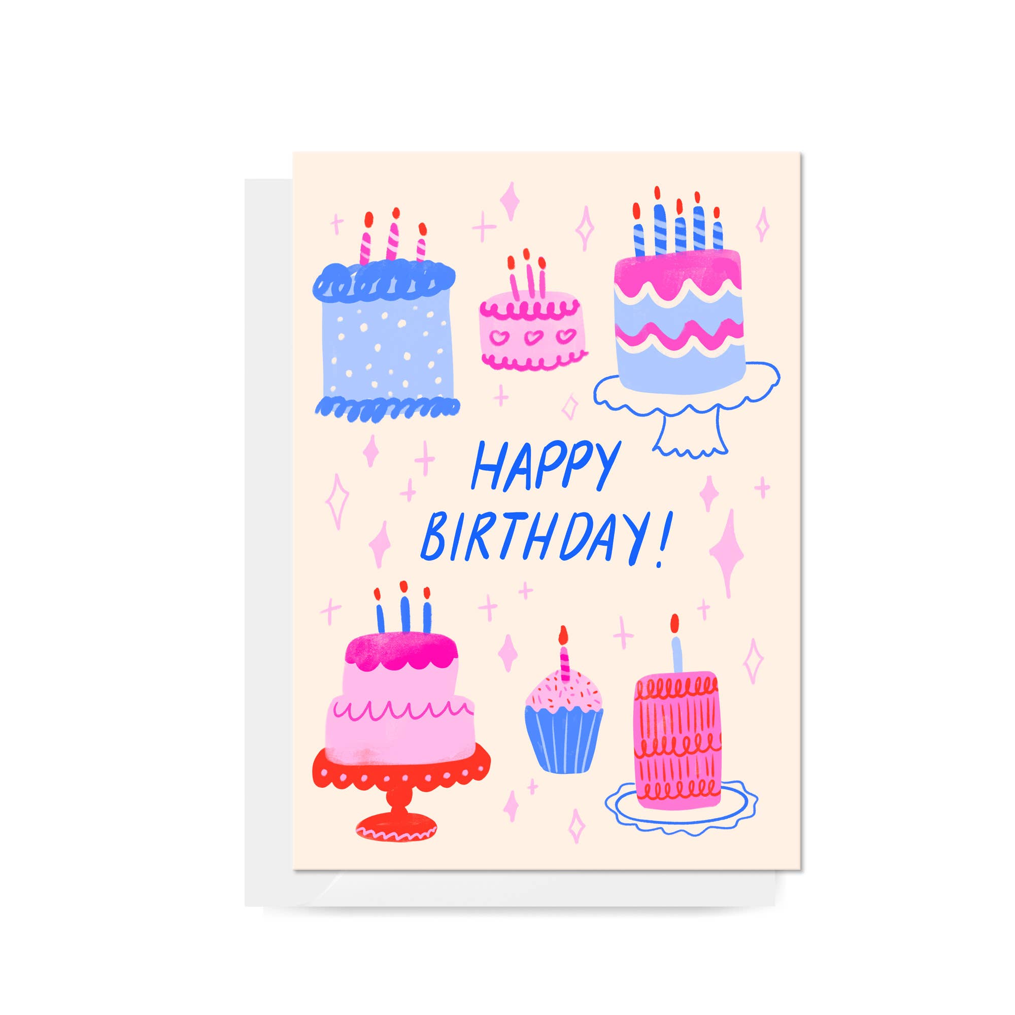 Carla Ellis Creative - Wholesale Birthday card - Cakes "Happy Birthday" Greeting Card0
