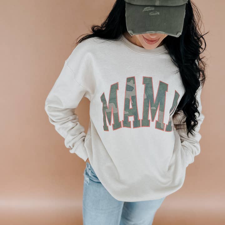Camo Mama Sweatshirt for wholesale by Mountain Moverz