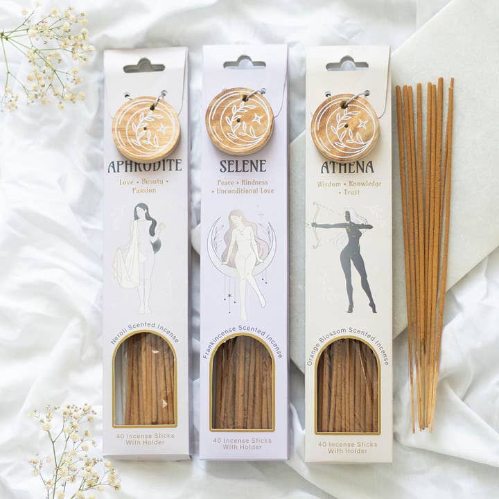 Set of 18 Goddess Energy Incense Gift Sets in Display for wholesale by Something Different Wholesale