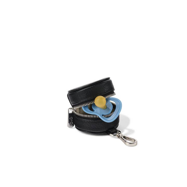 OiOi - Wholesale Pacifier Clip - Baby - Dummy Case - Black Vegan Leather