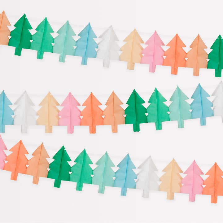Tissue Paper Christmas Tree Garland Set for wholesale by Meri Meri