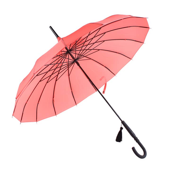 Orange Boutique Classic Pagoda Umbrella in Coral - BCSPPACOR for wholesale on Faire