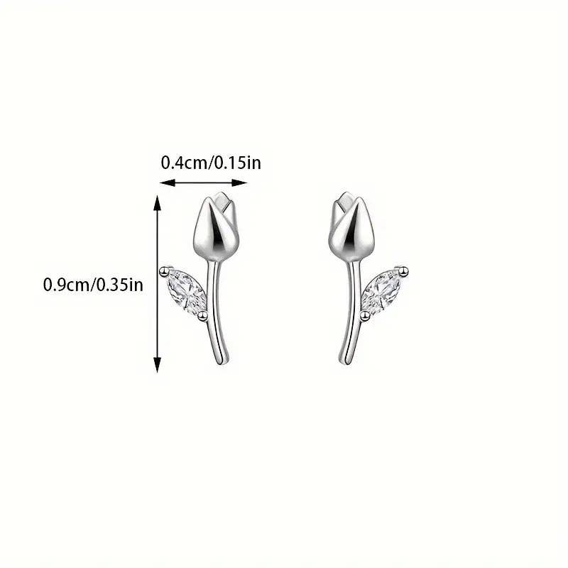 Huis Van Merken - Wholesale Dangle Earrings - Sterling Silver Tulip Dangle Earrings - Jewelry Gift4