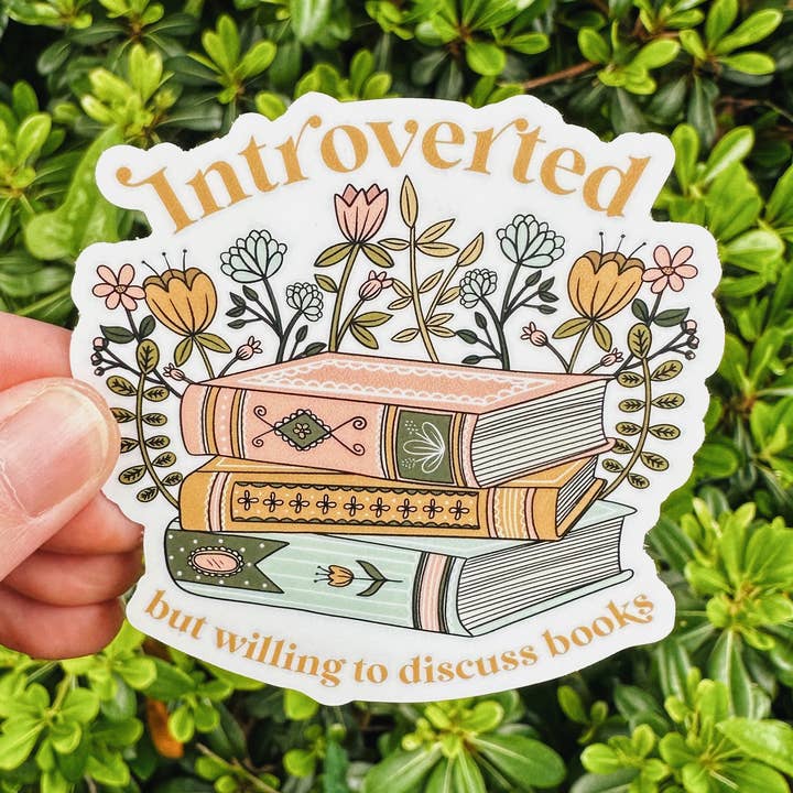 Introvert Book Lover Vinyl Sticker for wholesale by Remember November, Inc