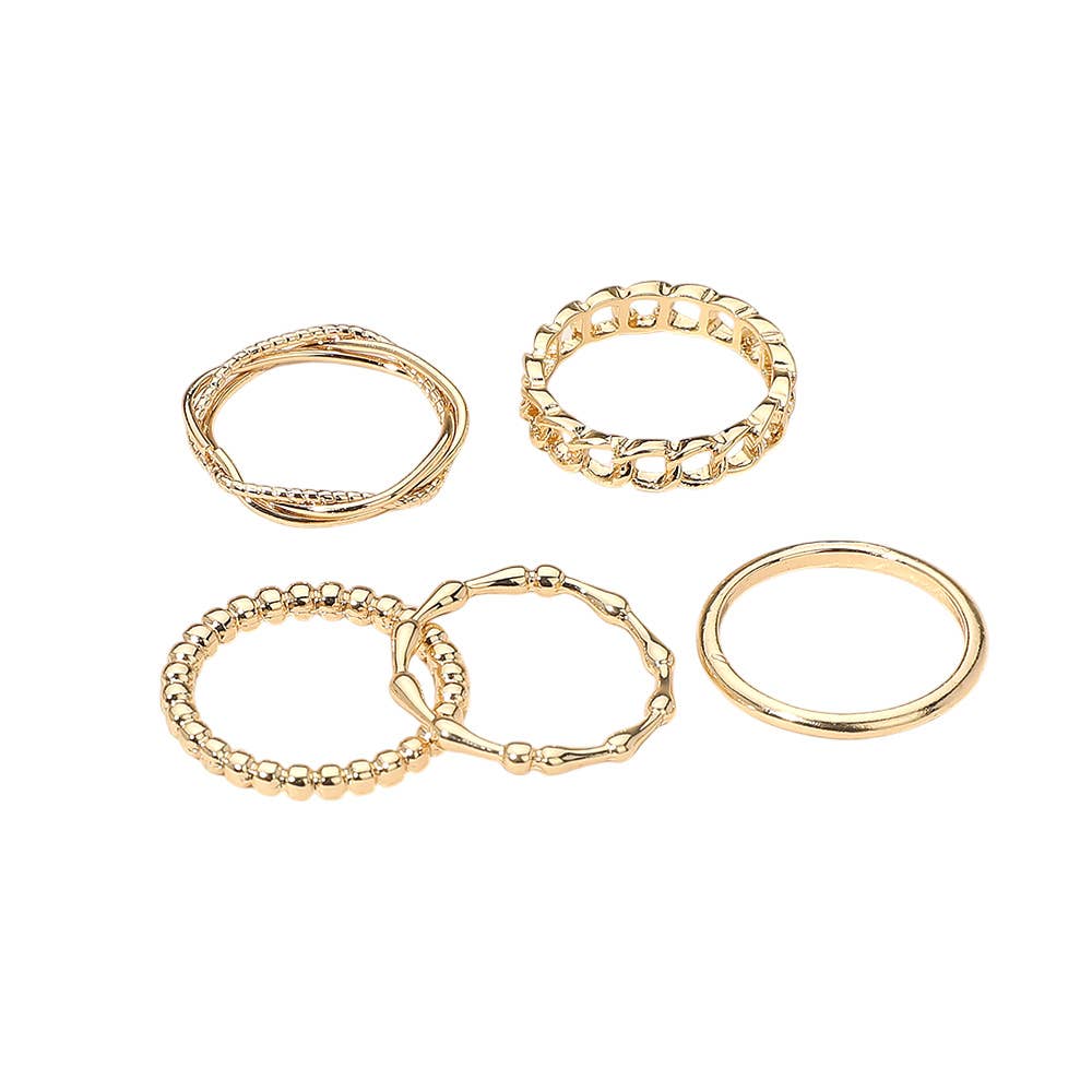 Sensibling Corp. - Vente Anneau/bague à empiler - 5PCS - Bagues Empilables en Métal3