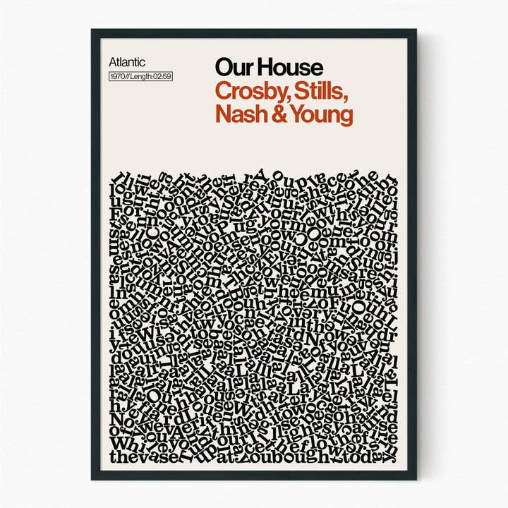 Our House - Crosby, Stills, Nash & Young - Lyric Print for wholesale by Reign&Hail