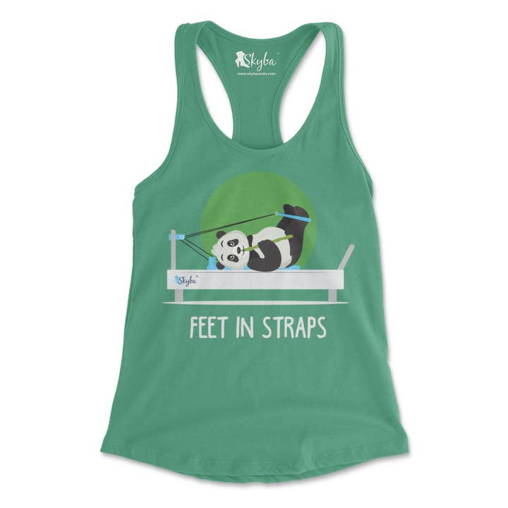"Feet in Straps" Panda on Reformer - Women's Slim Fit Tank for wholesale by Skyba
