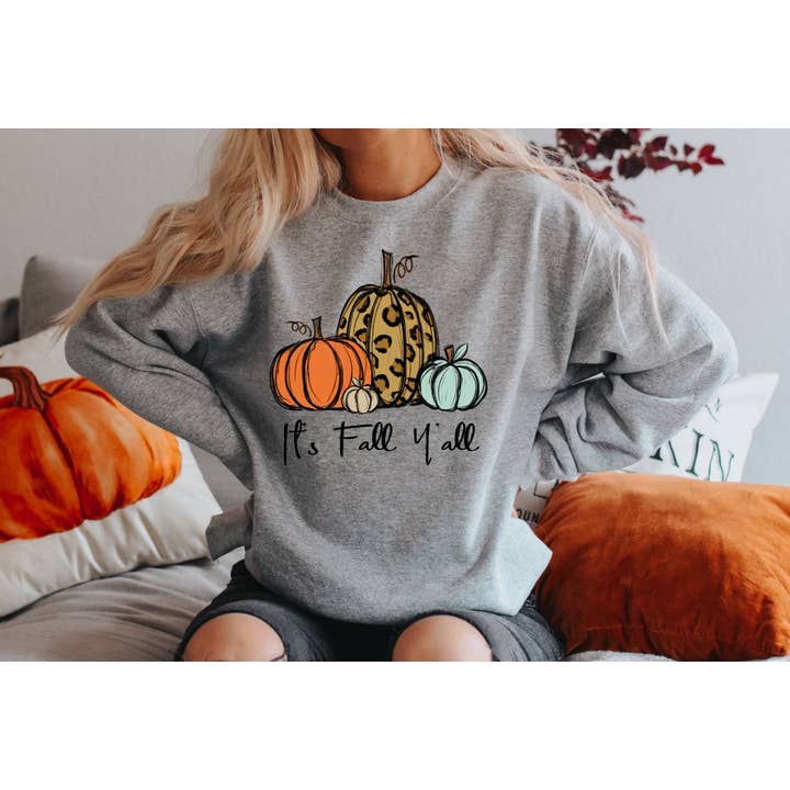 It's Fall Y'all Sweatshirt for wholesale by Miss Giselle Boutique