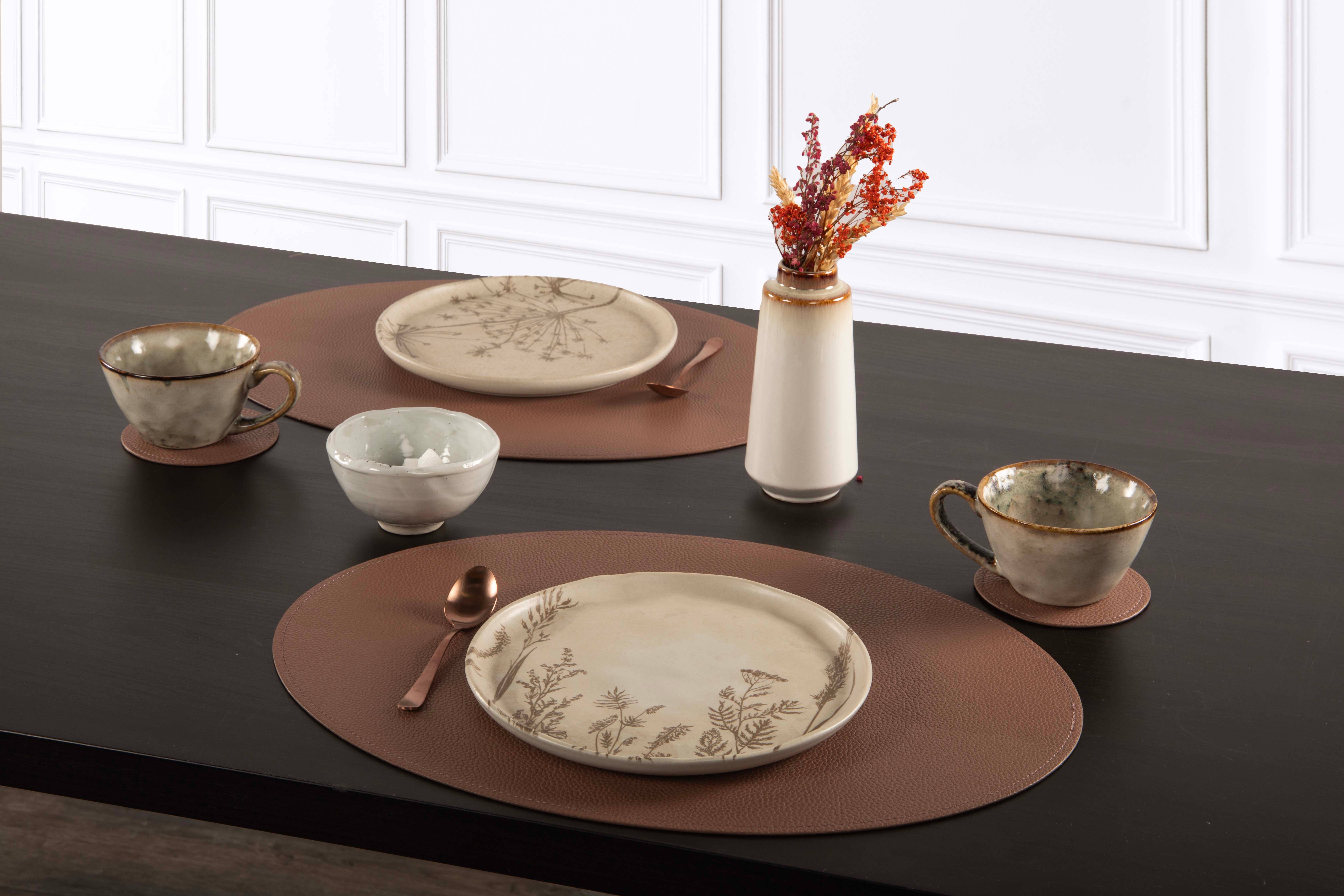 Tiseco - Vendita all'ingrosso Tovagliette - Tovaglietta ovale TRUDO in pelle vegana – 33x45 cm16