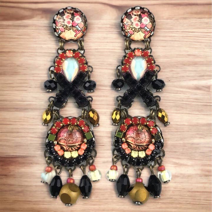 SAMBALA EARRINGS WITH CRYSTALS for wholesale by melizijewelry