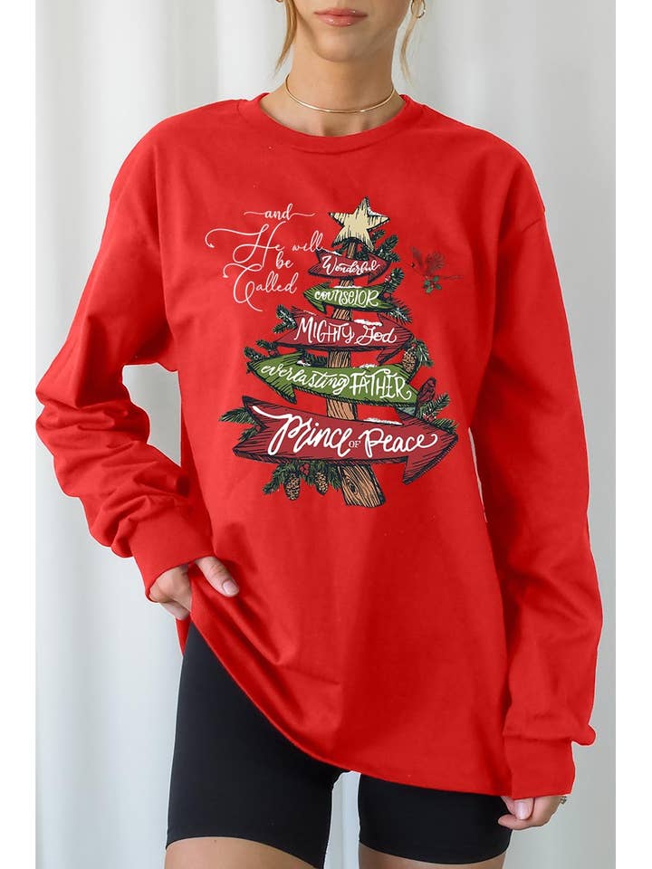 JULEBIBELVERS UNISEX RIBMANCHETTER LANGÆRMET, GRAFISK for engroshandel hos COLORBEAR