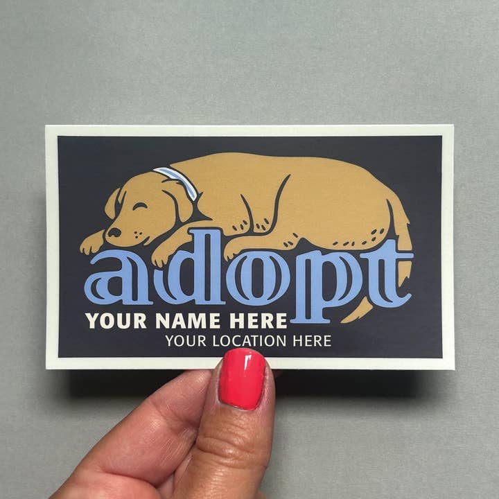 Animal Adoption -Dog- Customized / Name Drop Bumper Sticker for wholesale by Fresh Fish