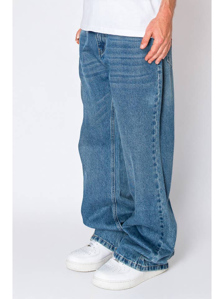 INDIGO DL1505 Super Wide Bottom Baggy Jeans (OPEN PACK) for wholesale on Faire
