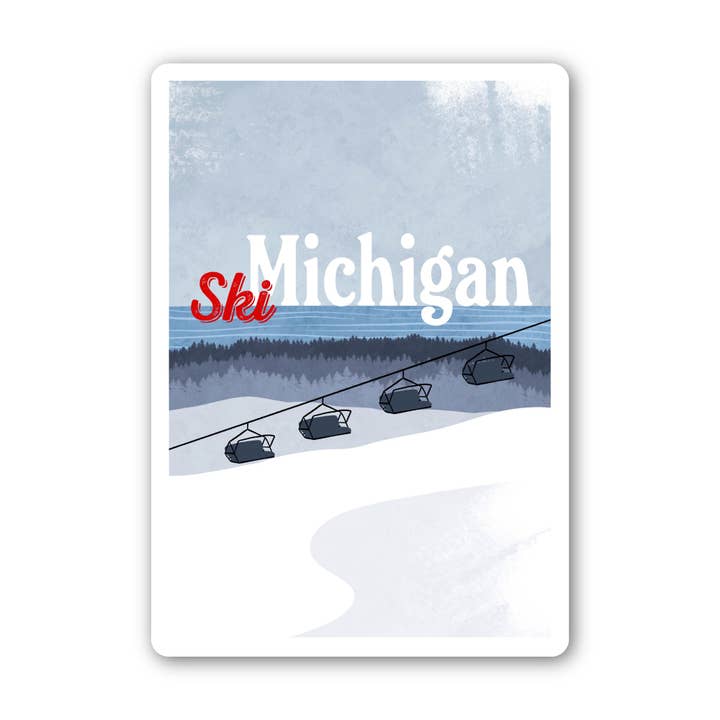 Ski Michigan Vintage Sticker for wholesale by Big Moods