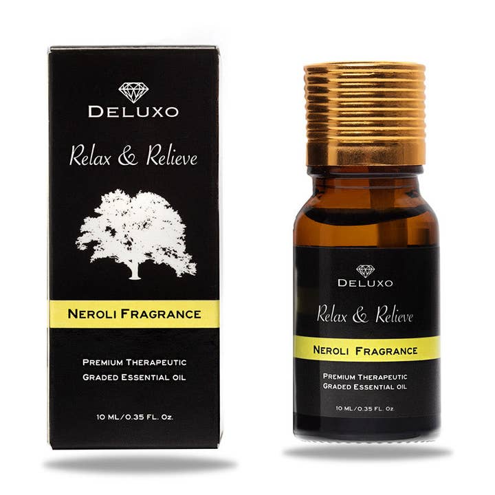 Olio essenziale Deluxo, Relax & Relieve, fragranza Neroli per la vendita all'ingrosso da parte di Deluxo