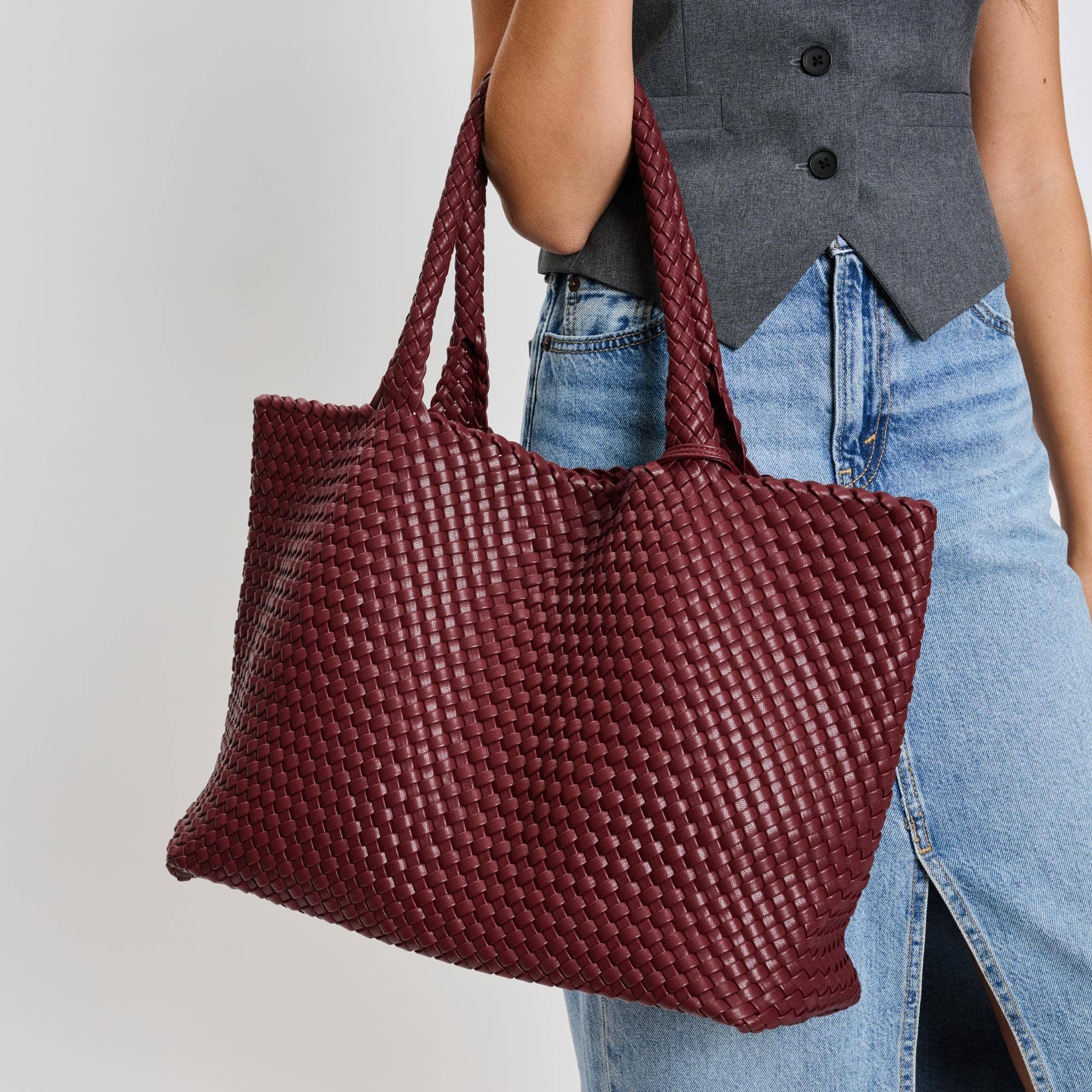Moda Luxe - Vendita all'ingrosso Borsa tote - Donna - Borsa tote intrecciata in pelle vegana Solana65