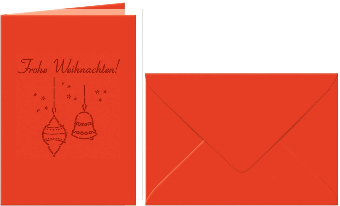 URSUS® / Buntpapierfabrik Ludwig Bähr GmbH & Co. KG - Wholesale Christmas Card - Lasered greeting cards “Merry Christmas”, ruby red1