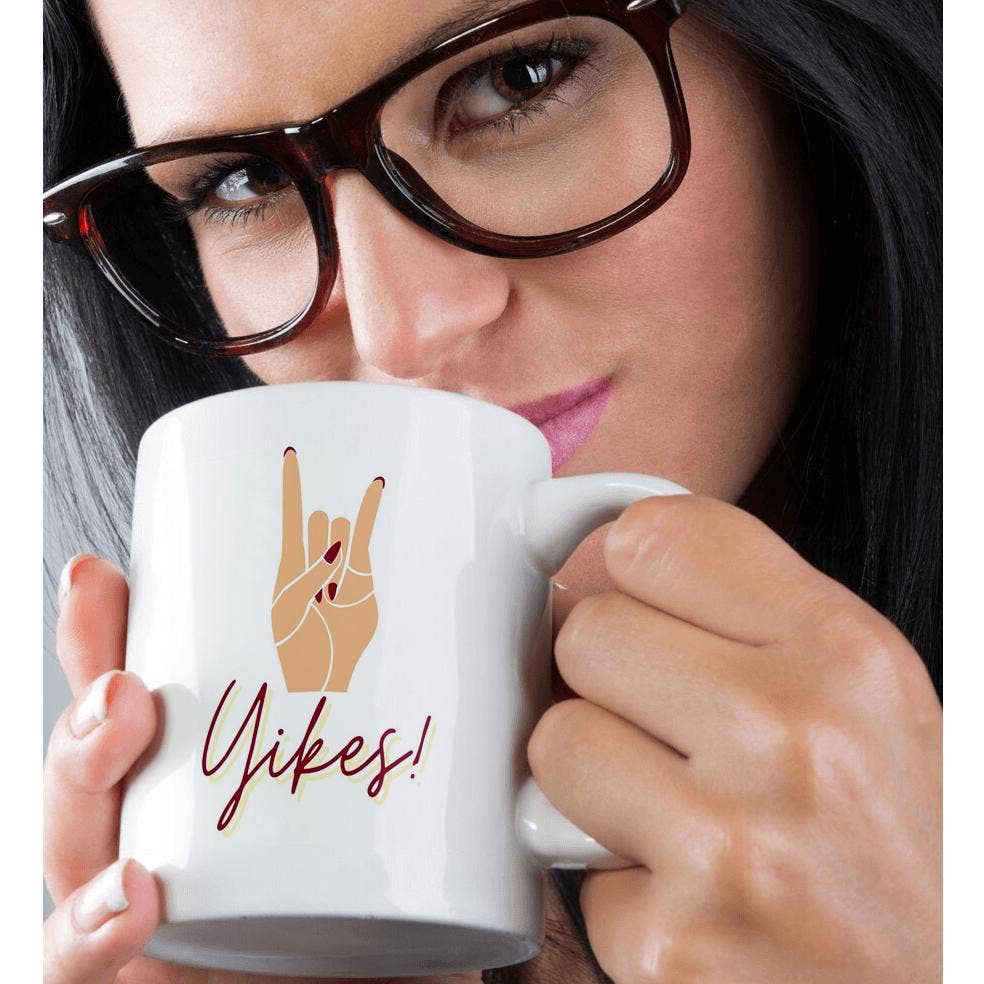 3dRose - Wholesale Coffee Mug - 3dRose, Image of a Hand with Text of Yikes, Mug9