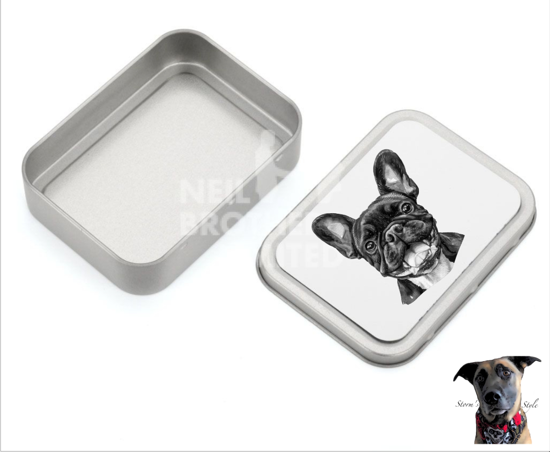 Storms Style - Vente Bocal à friandises – chien - Boîte à friandises en métal pour petit chien noir et gris - de nombreuses races23