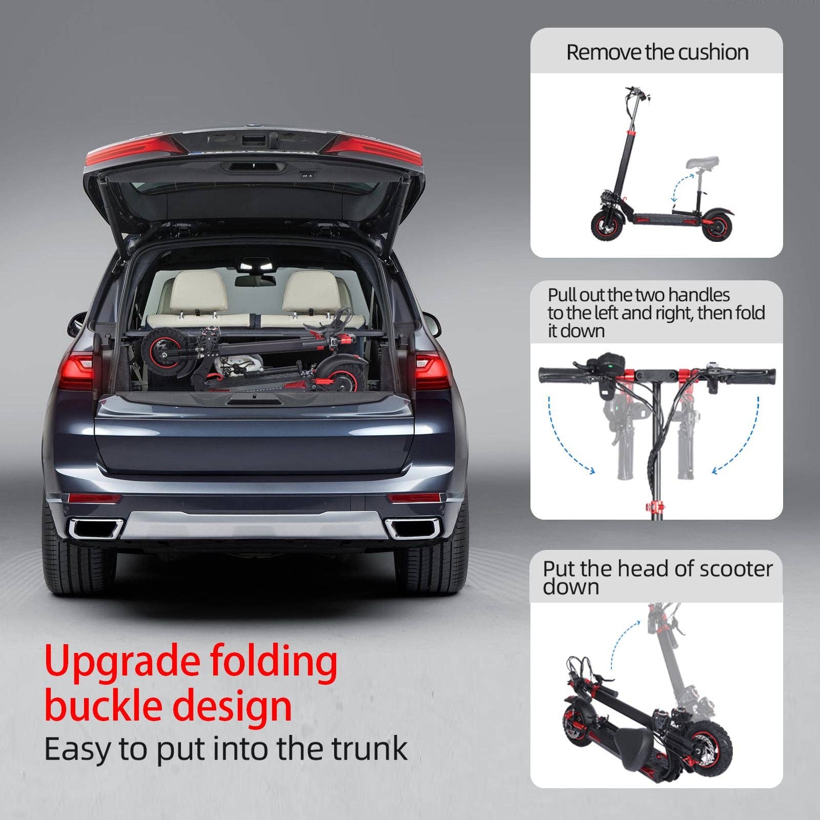 black 1200W High-Power Electric Scooter with Seat for wholesale on Faire6