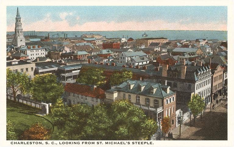 Found Image Press - Wholesale Art Print - Art Print SC-27 View over Charleston