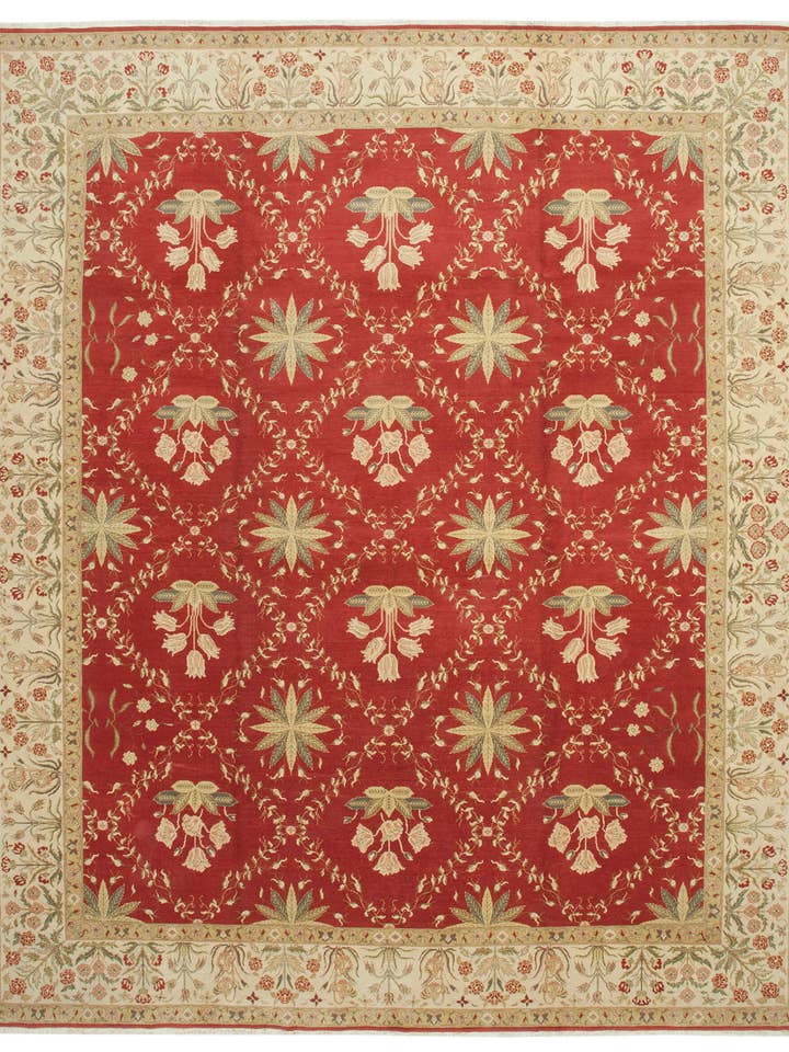 Alfombra Oushak Roja 12x14 - 35995 para venta al por mayor de RUG N CARPET
