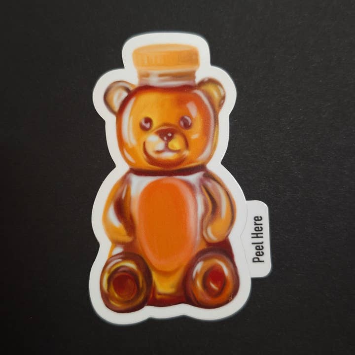Honey Bear Vinyl Sticker for wholesale by Rainbow Willard Studio