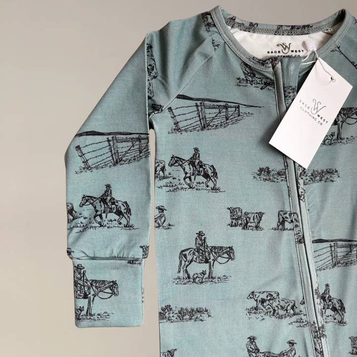 Sage West Clothing Co. - Wholesale Sleepsuit - Baby - {Prairie Cowboy} Infant Sleepwear