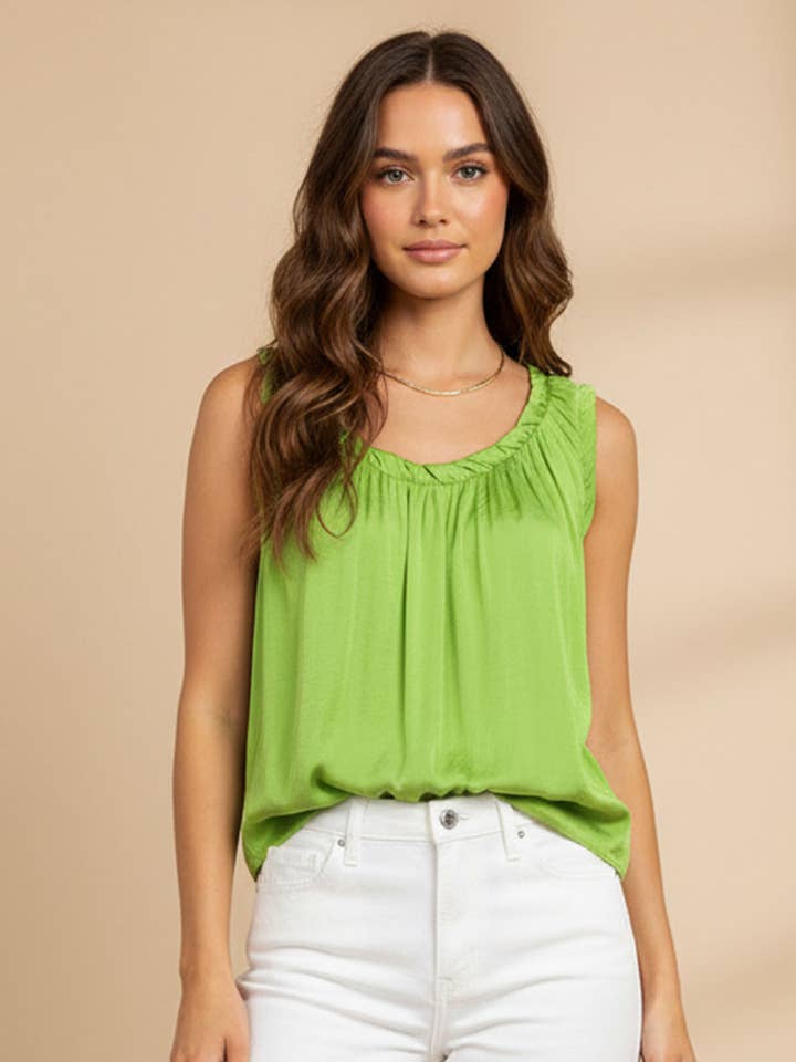 Camiseta de Tirantes con Escote Redondo y Detalle Fruncido para venta al por mayor de Naked Zebra