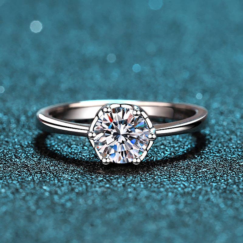 Perimade & Co. LLC - Wholesale Engagement Ring - Solitaire Moissanite Engagement Ring in 925 Sterling Silver0