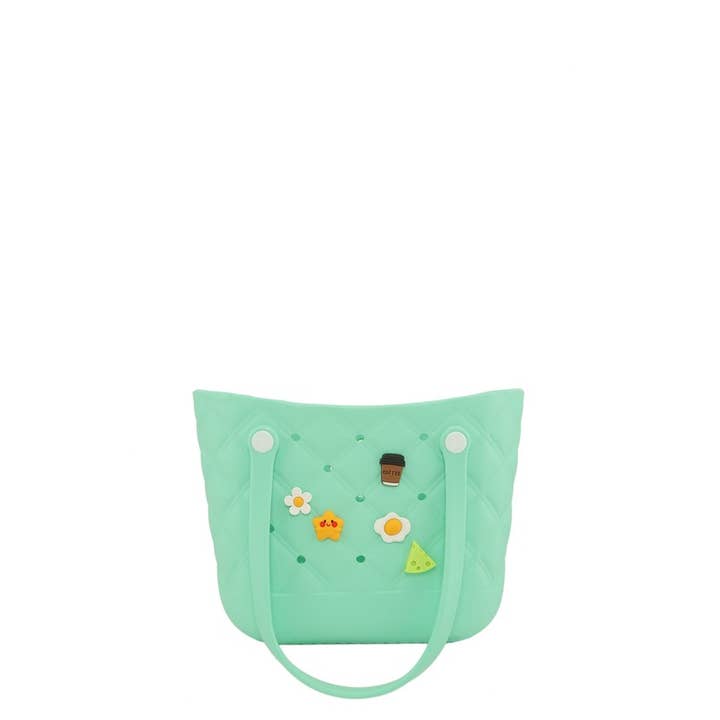 anbfashion - Wholesale Crossbody Bag - Women's - Small Rubber Tote Bag with Decorative Charms 25262