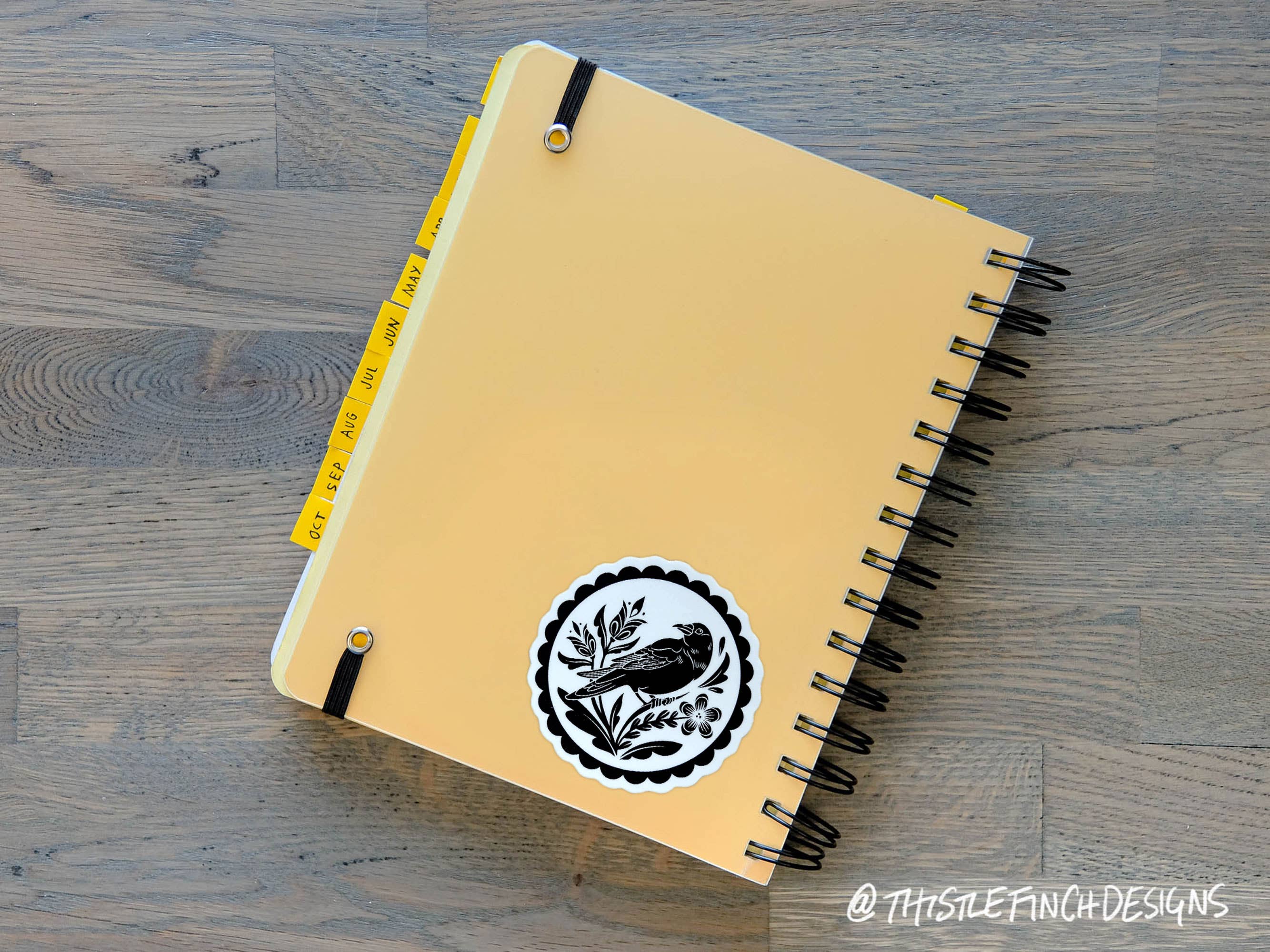 Thistle Finch Designs – Großhandel Aufkleber – B&W Crow Distelfink PA Niederländisches Hex-Schild, Vinyl-Aufkleber3