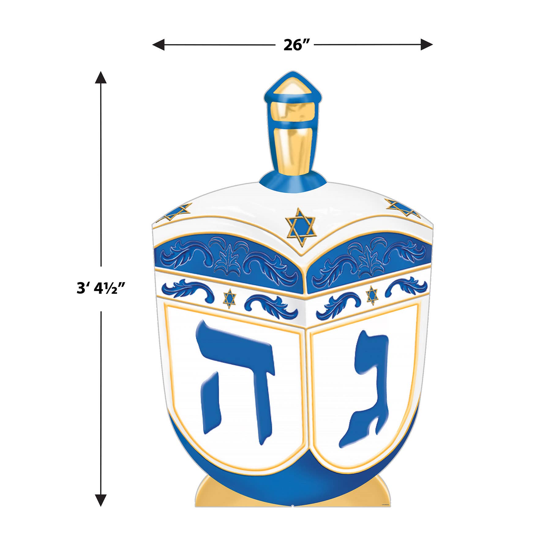 Beistle - Wholesale Dreidel - Kids - Dreidel Stand-Up, 3' 4½" x 26", Heavy Cardstock,6