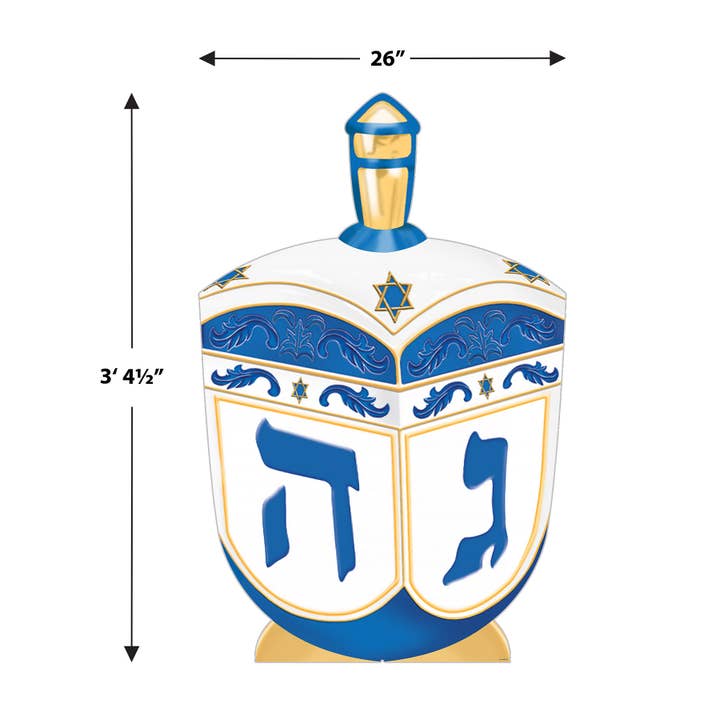 Beistle - Wholesale Dreidel - Kids - Dreidel Stand-Up, 3' 4½" x 26", Heavy Cardstock,6