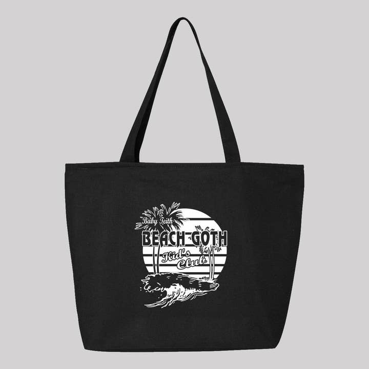 Beach Goth Kids Club Canvas Tote Bag for wholesale by Baby Teith