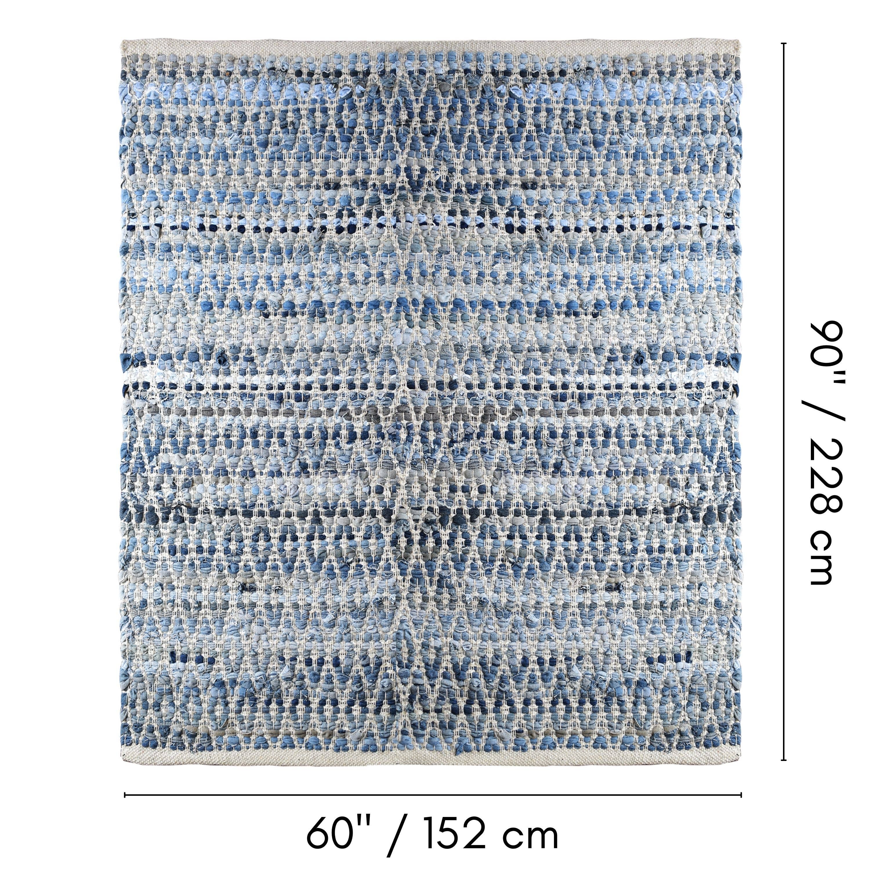 Fabstyles – wholesale Area rug – Kohinoor Denim Cotton Recycled Handmade Area Rag Rug 60x902