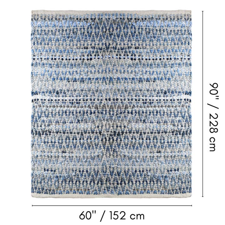 Fabstyles – wholesale Area rug – Kohinoor Denim Cotton Recycled Handmade Area Rag Rug 60x902