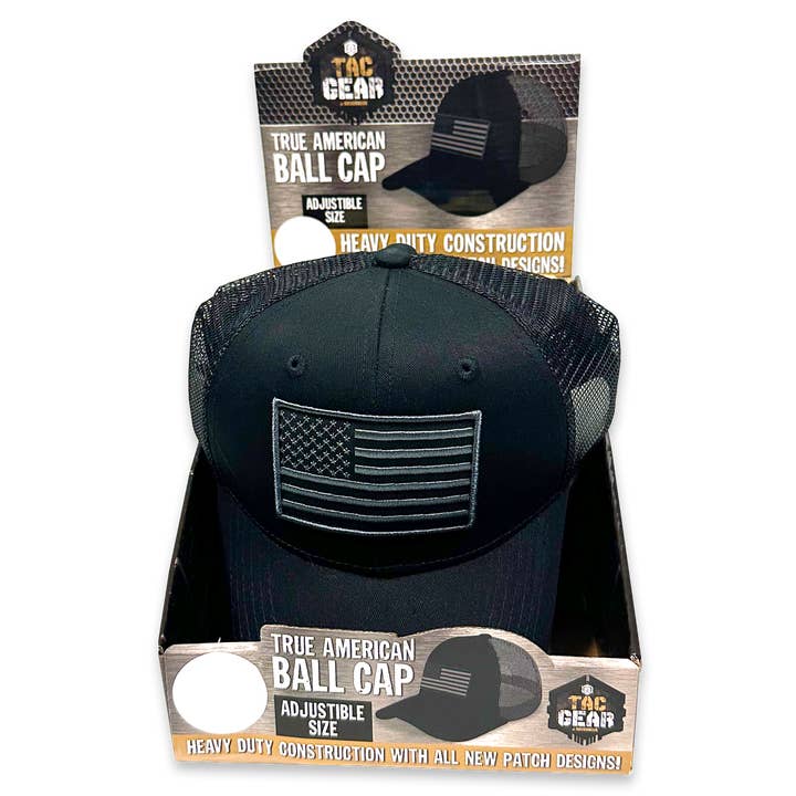Novelty Brands - Wholesale Baseball Cap - Unisex - Tac Gear American Flag Ball Cap Hat Assortment - 6/Display4
