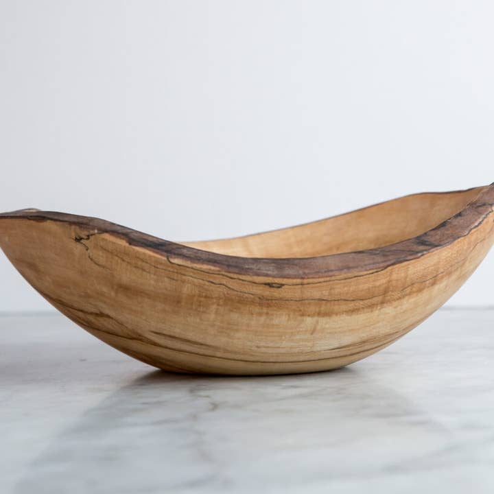 Petermans Boards and Bowls Inc. - Wholesale Serve Bowl - 10" SPALTED MAPLE OVAL BOWL