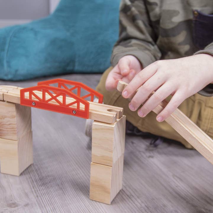 Chucklebox - Wholesale Wood Toy - Kids - Wooden Train Build-a-Bridge Starter Set1