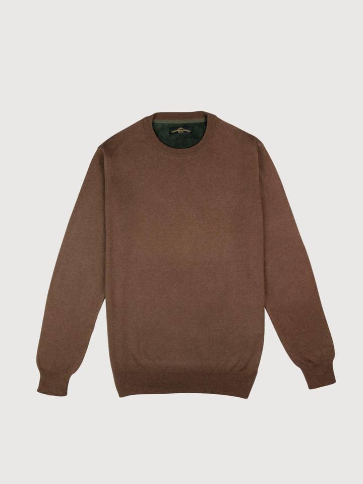 Crew Neck Sweater Brown for wholesale by ARMAZÉM DAS MALHAS
