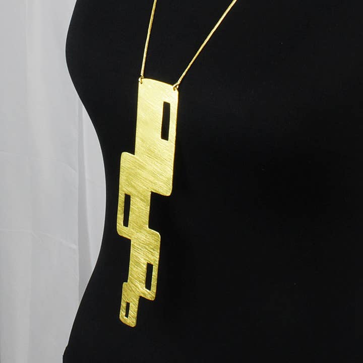 CUBÉ necklace gold-plated - Design with character for wholesale by LA MAR
